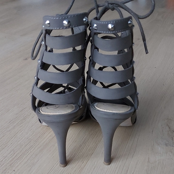 Jessica Simpson Gray Lace-Up Heels - Picture 5 of 13